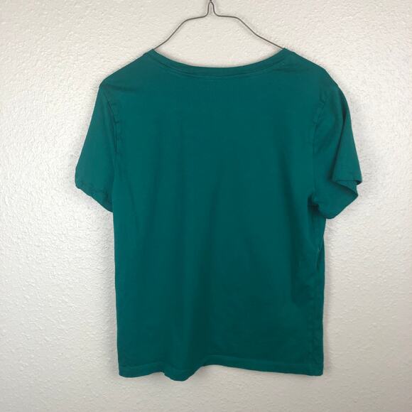 Victoria's Secret Short Sleeve Green Shirt with Pink Brand Graphic Logo Small - Picture 6 of 6
